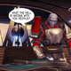 Destiny 2's Commander Zavala studies data in his office.